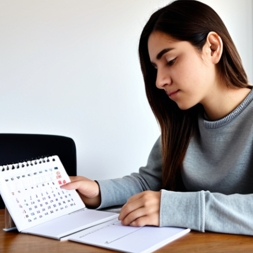 Home 7 A focused young adult female, fully clothed in a modest, smart casual sweater and jeans, is sitting at a clean wooden desk. She is deeply engrossed in studying, holding a set of Spanish flashcards with "Lunes", "Martes", "Enero", and "Febrero" visible, alongside a neatly organized planner showing a calendar. Her expression is one of calm concentration. The background is a bright, minimalist study room with a large window and subtle natural light. This image embodies dedication to language acquisition. perfect anatomy, correct proportions, natural pose, well-formed hands, proper finger count, natural body proportions, professional photography, high quality, safe for work, appropriate content, fully clothed, modest clothing, family-friendly.